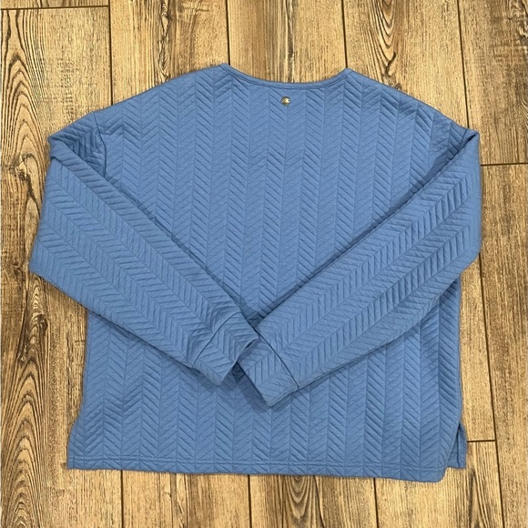 Northern Reflections Blue Quilted Pullover Sweatshirt M - Picture 2 of 7